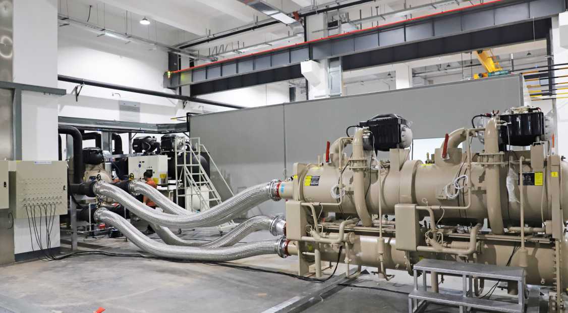 Large compressor test equipment shown in the supplied compressor brochure